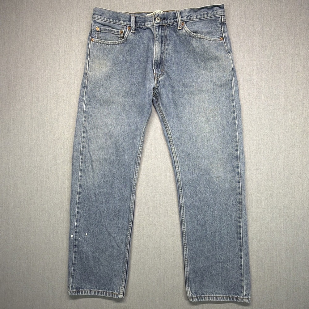 Levis 505 Jeans Mens 36x30 (Fits 35x28) Blue Straight Medium Wash Y2K
